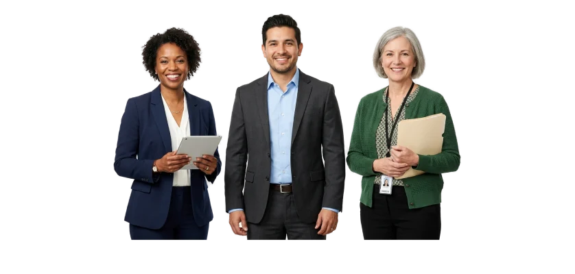 Three professionals from business and government